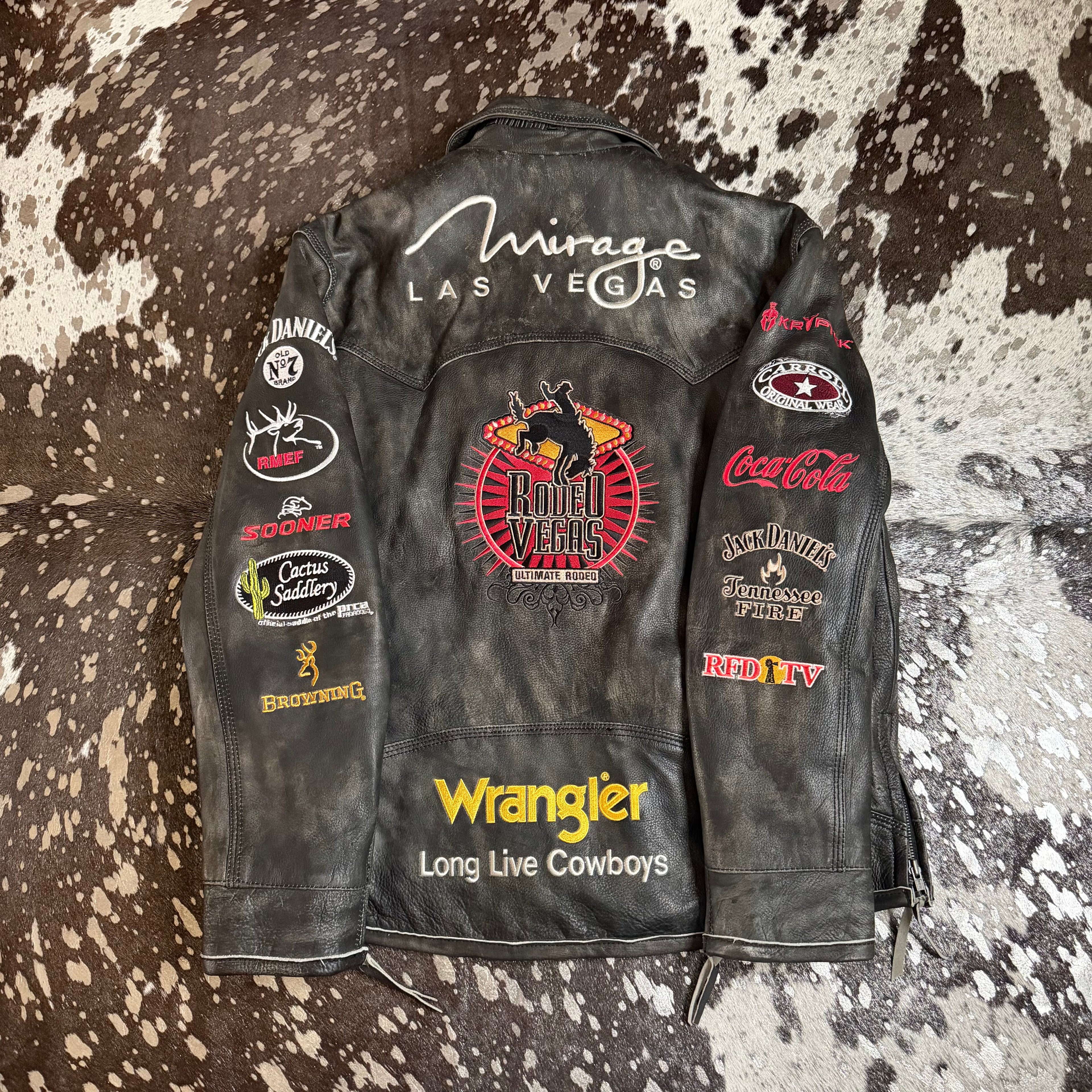 XLarge Limited Edition Rodeo Vegas Leather Jacket Dark Grey