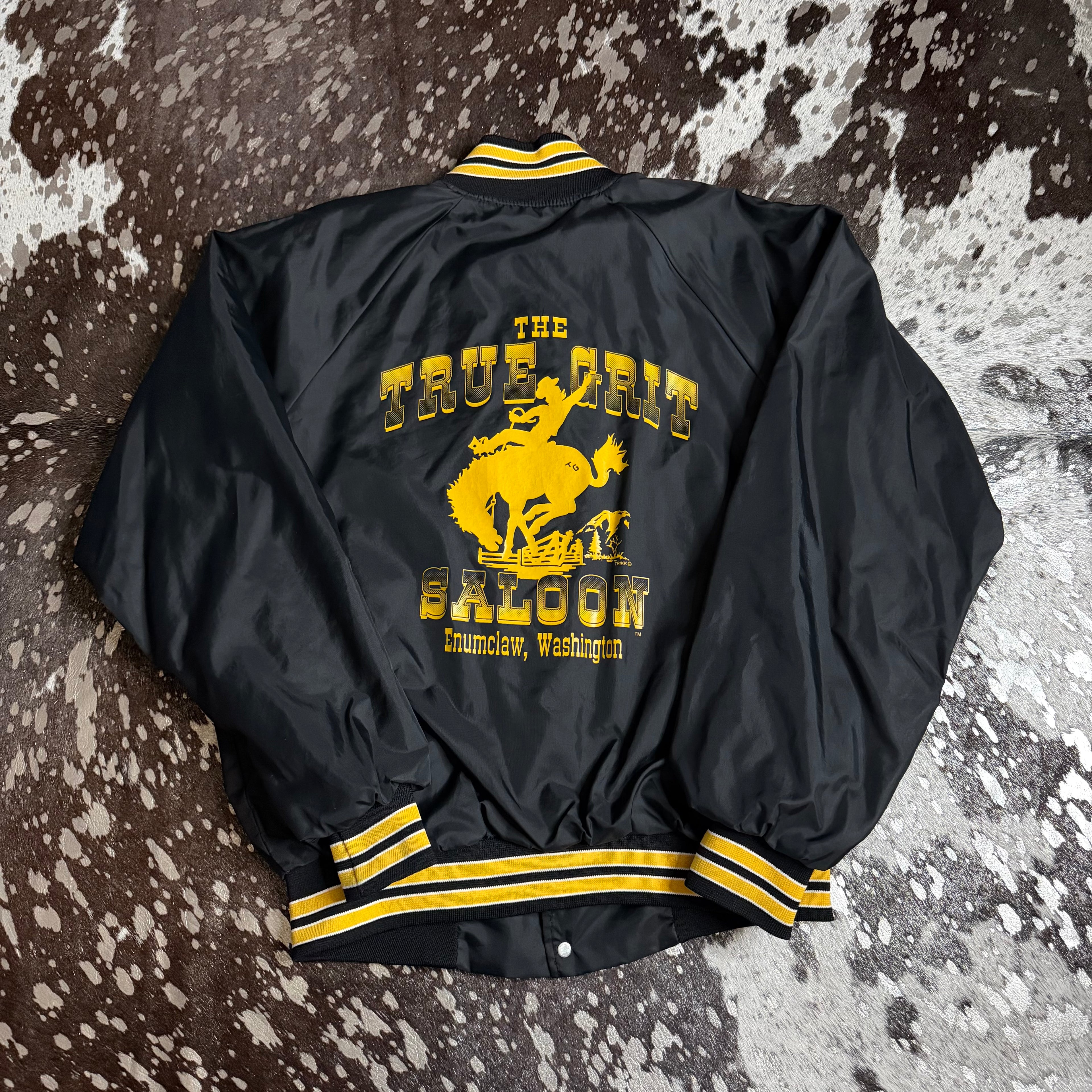 Large Vintage True Grit Saloon Nylon Jacket