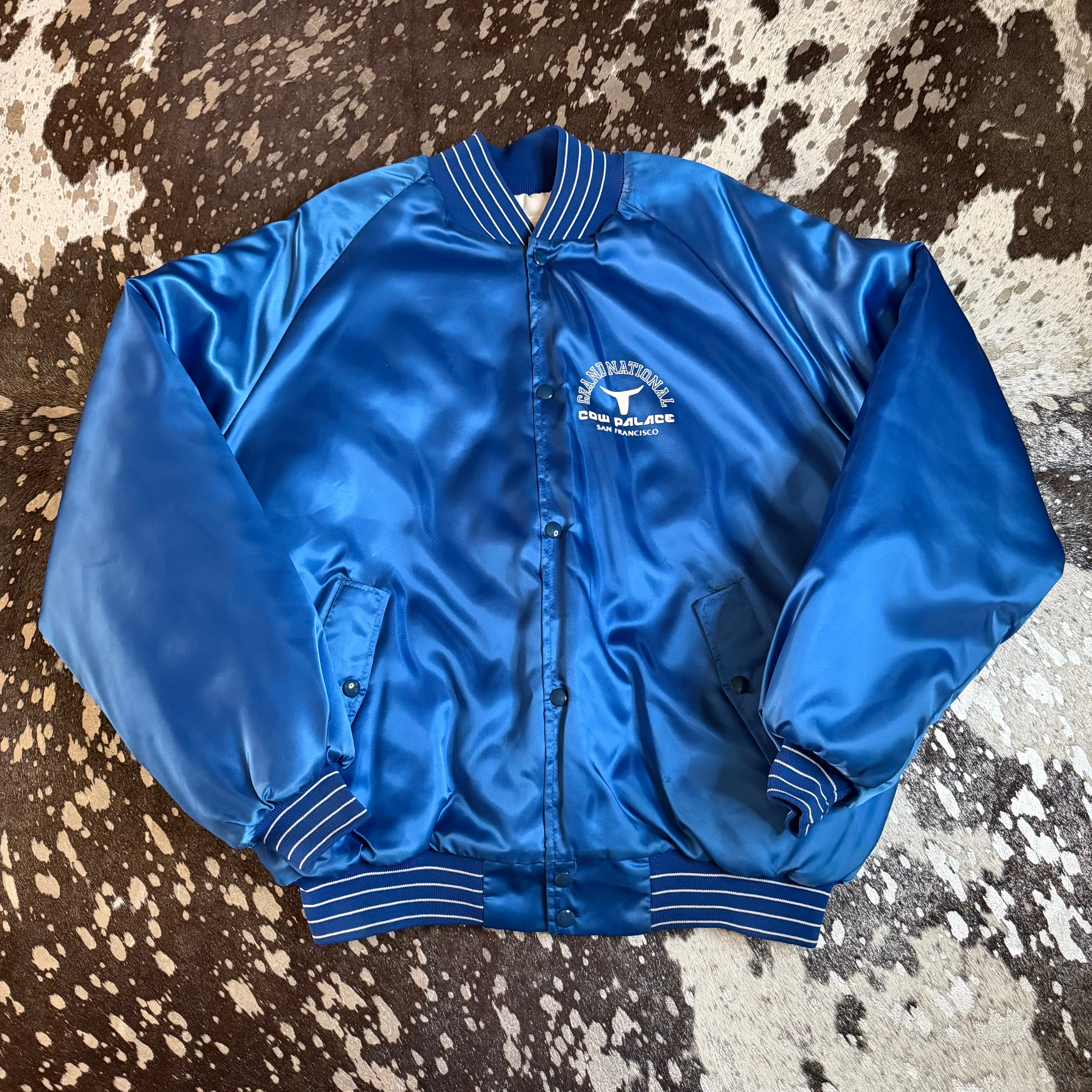 2XLarge Vintage Cow Palace Blue Satin Jacket
