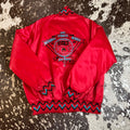 XLarge Vintage 1990 NFR Red Satin Jacket
