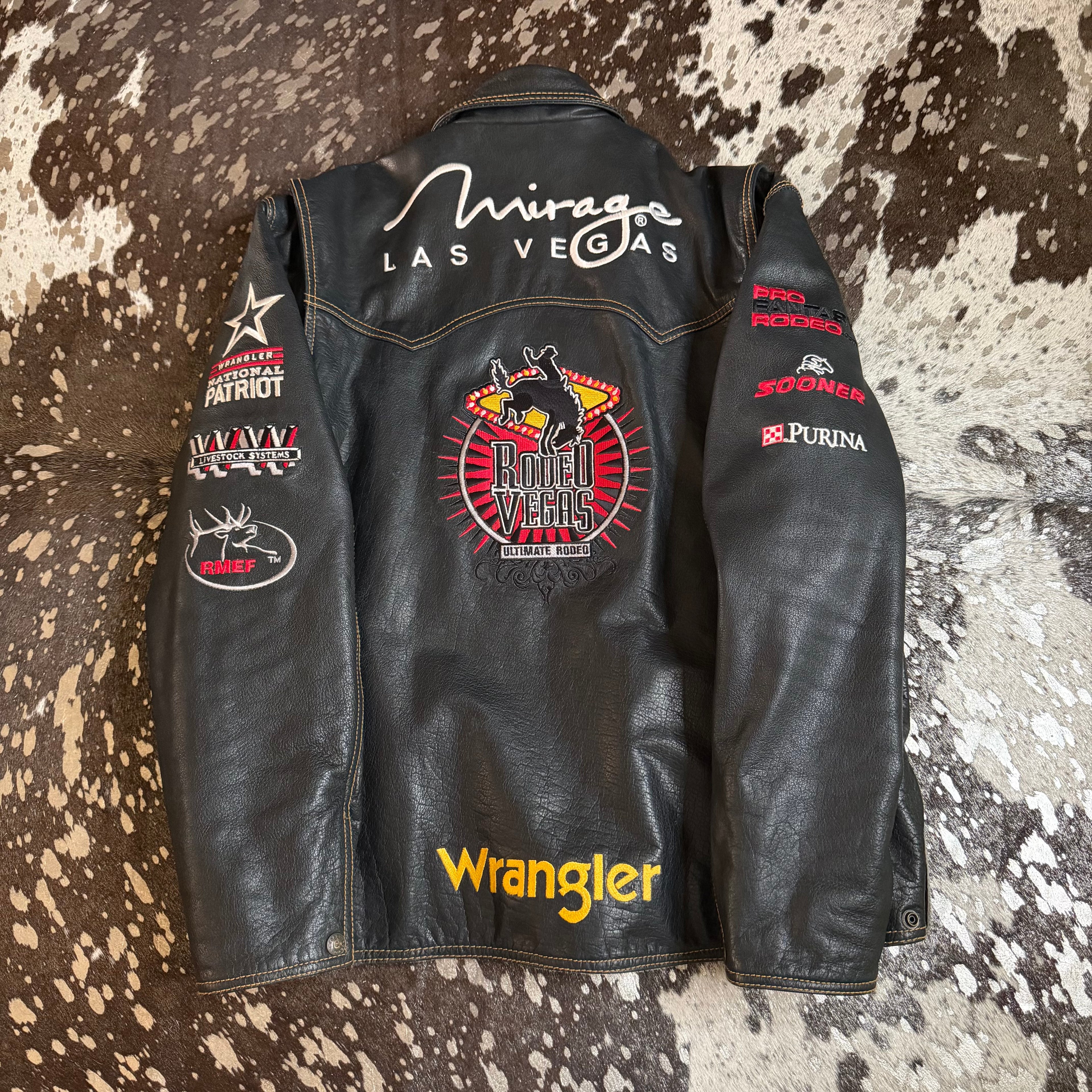 XLarge Limited Edition Rodeo Vegas Black Leather Jacket