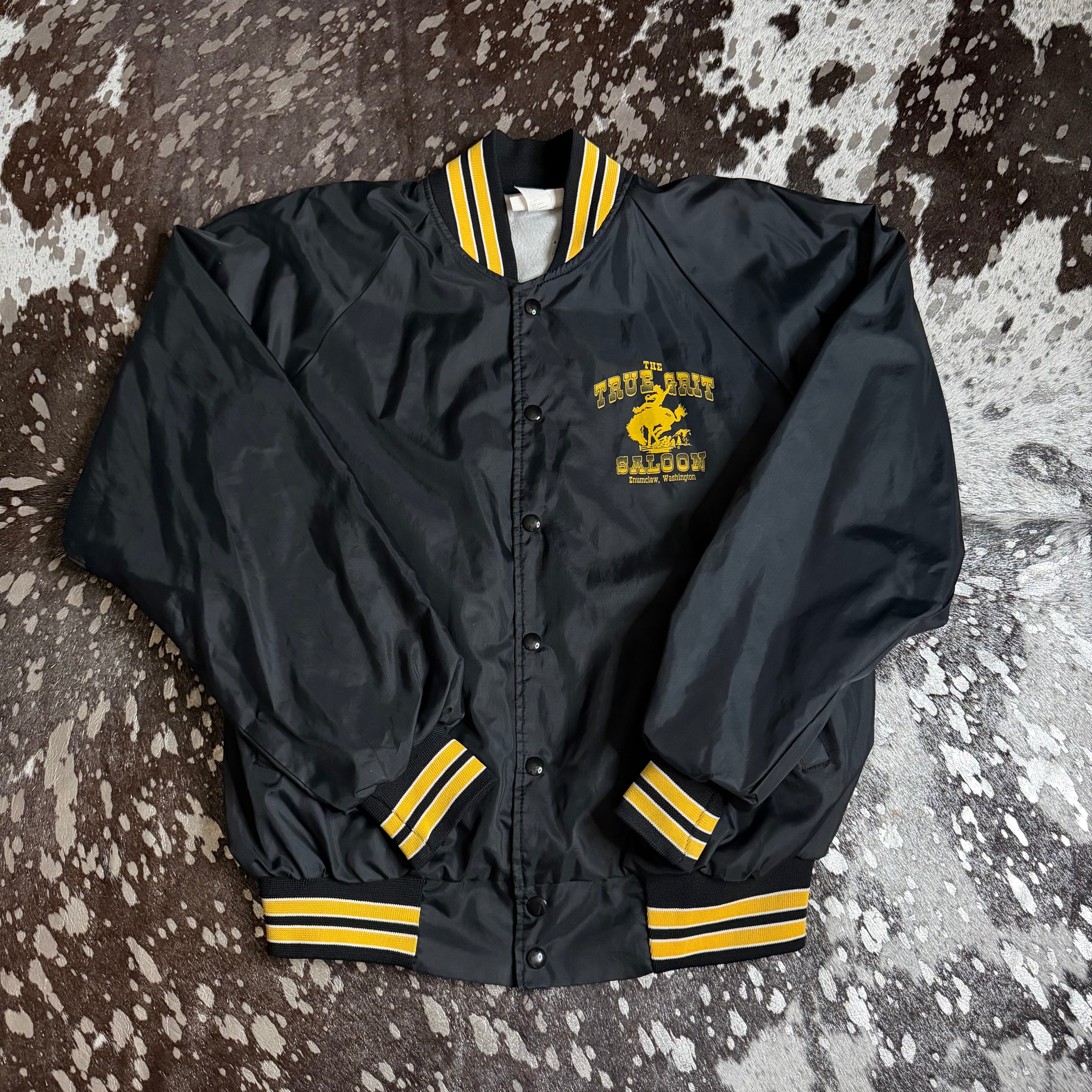 Large Vintage True Grit Saloon Nylon Jacket