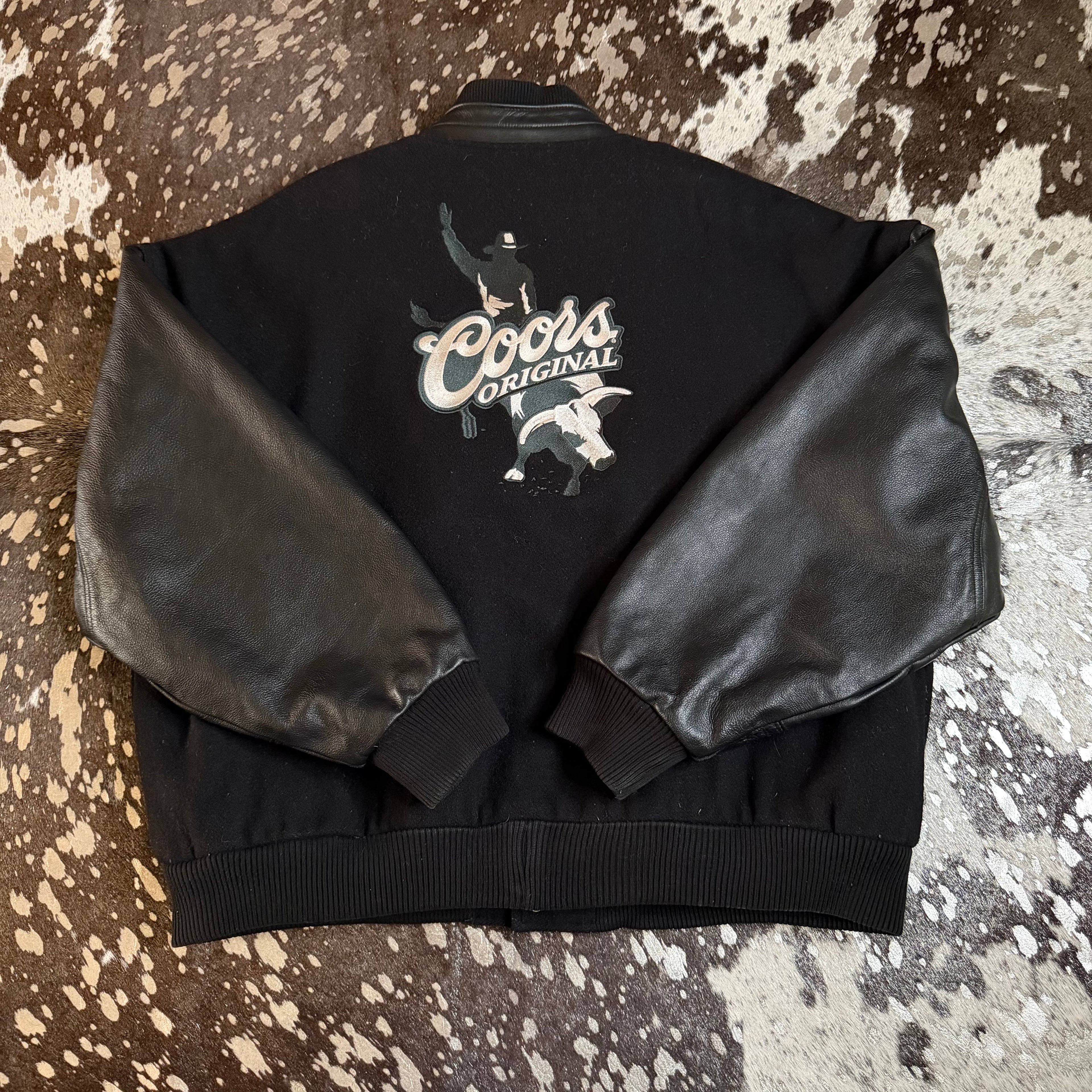 XLarge Vintage Coors Rodeo Wool & Leather Jacket