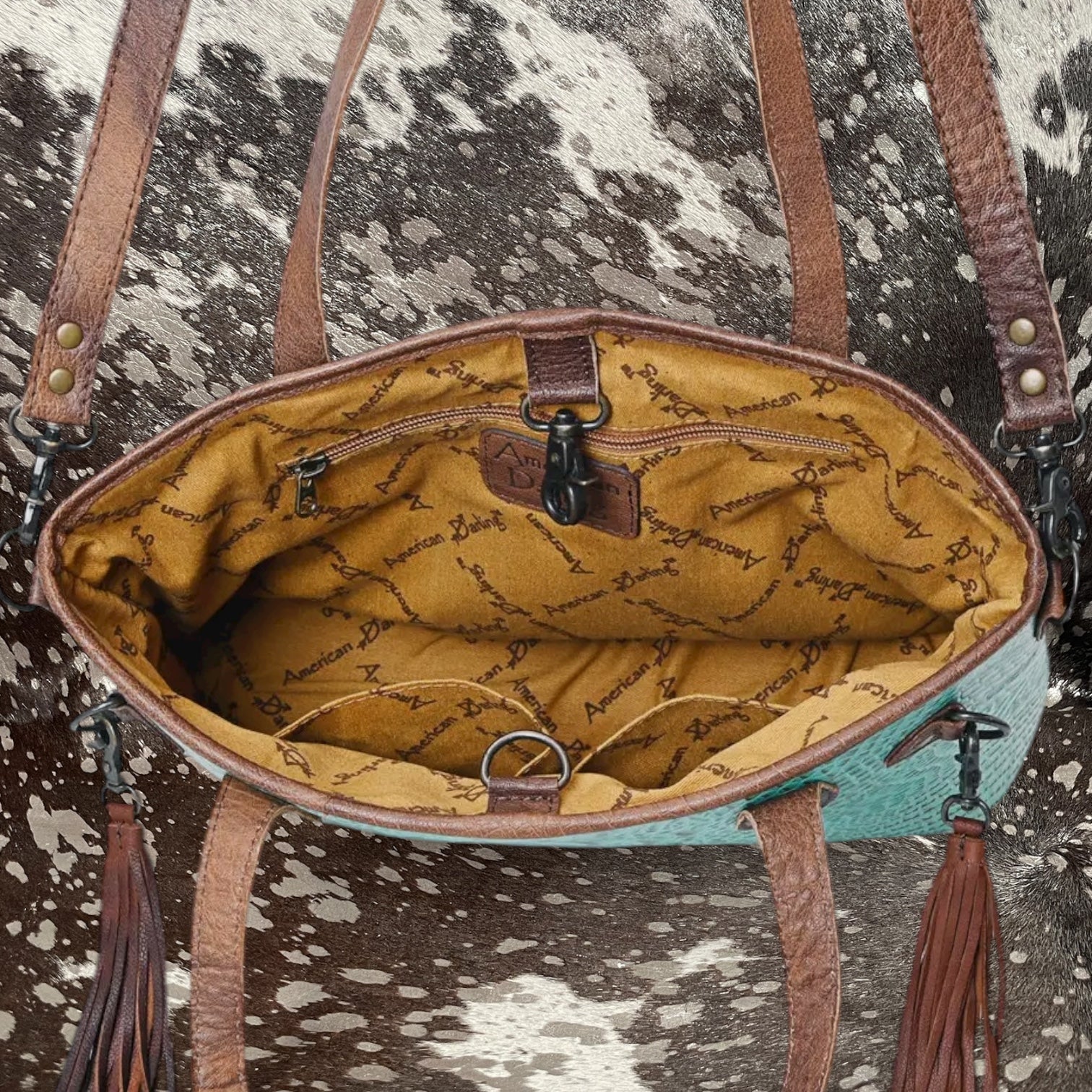 American Darling Embossed Leather Tote