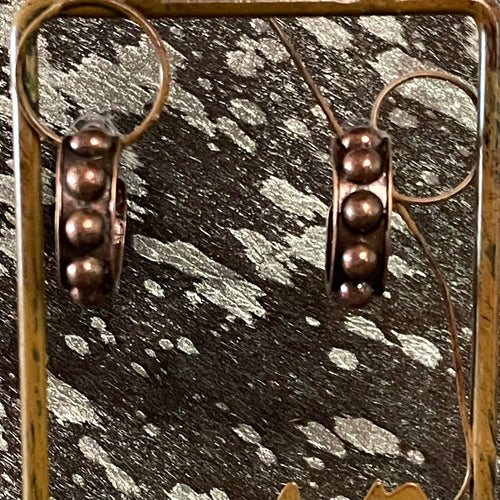 1.5" Copper-Tone Beaded Hoop Earrings