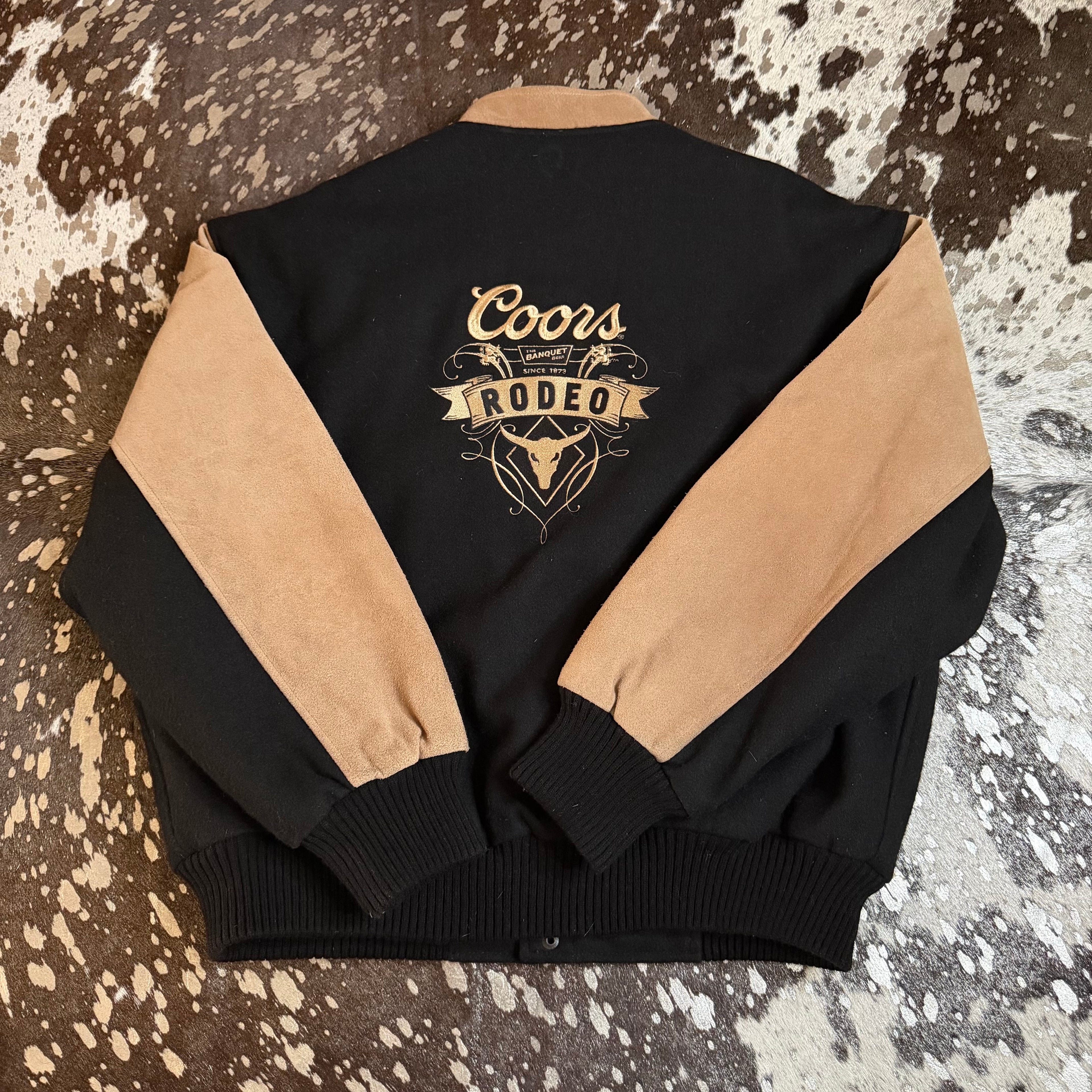 XLarge Vintage Coors Rodeo Wool & Leather Jacket