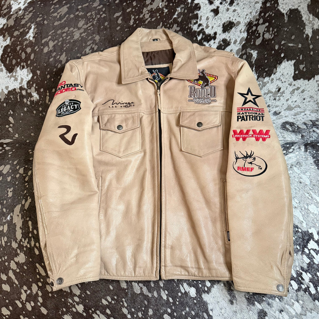 XLarge Limited Edition Rodeo Vegas Leather Jacket Light Sand