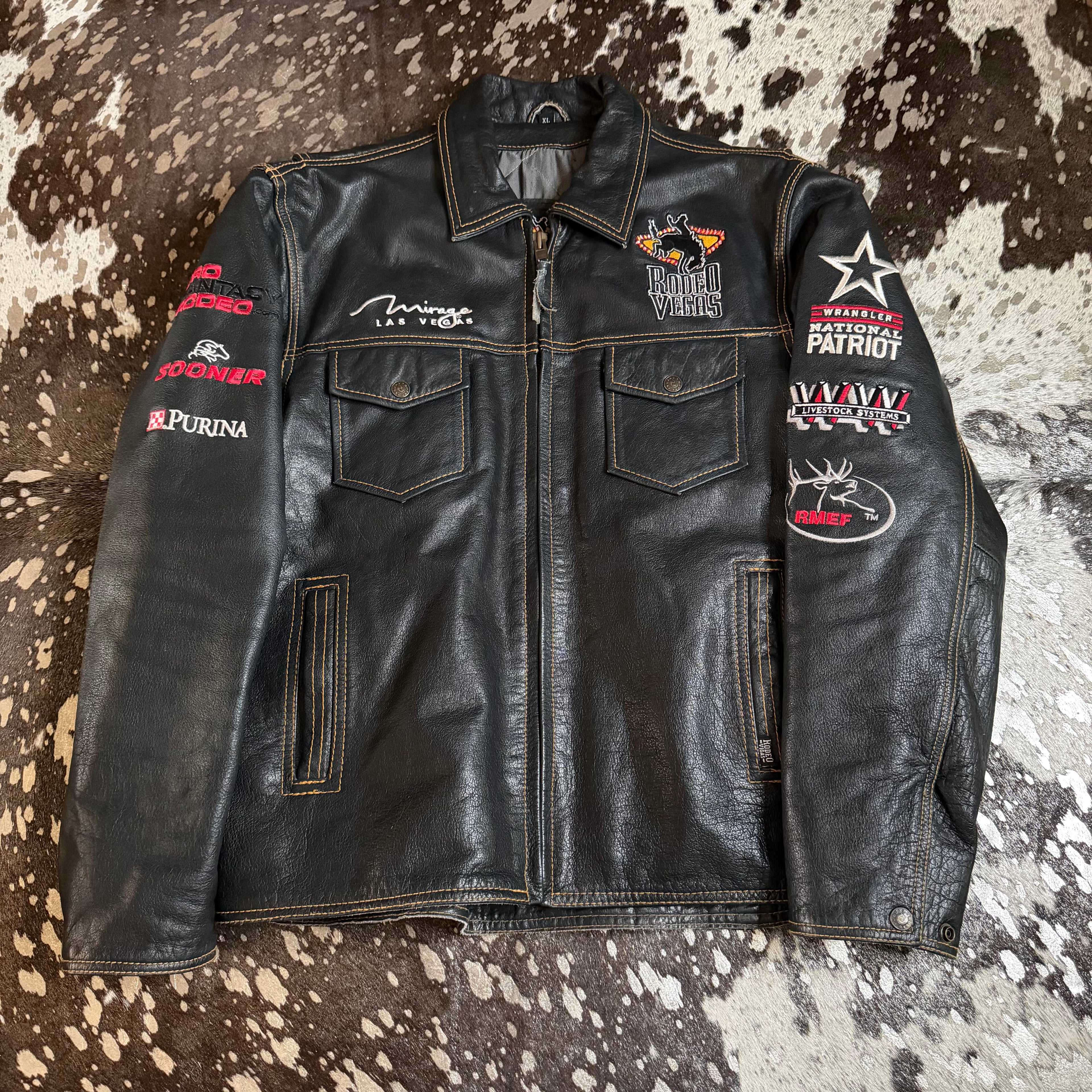 XLarge Limited Edition Rodeo Vegas Black Leather Jacket