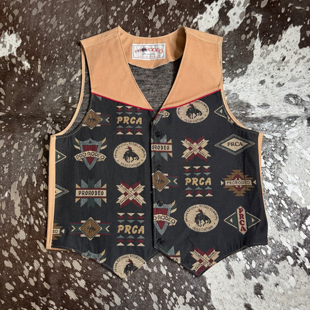 Large Vintage PRCA Tapestry Vest