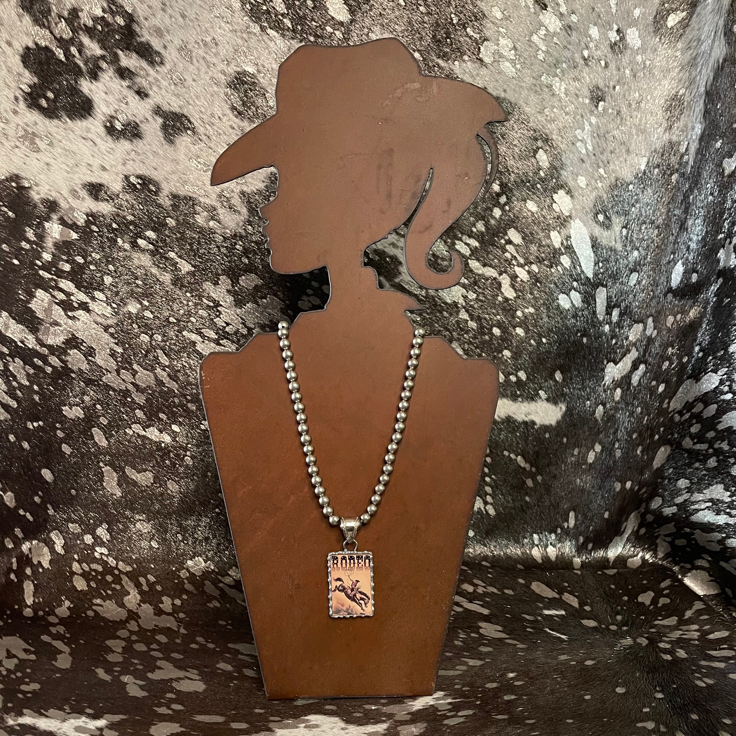 Vintage Style Rodeo Pendant Necklace