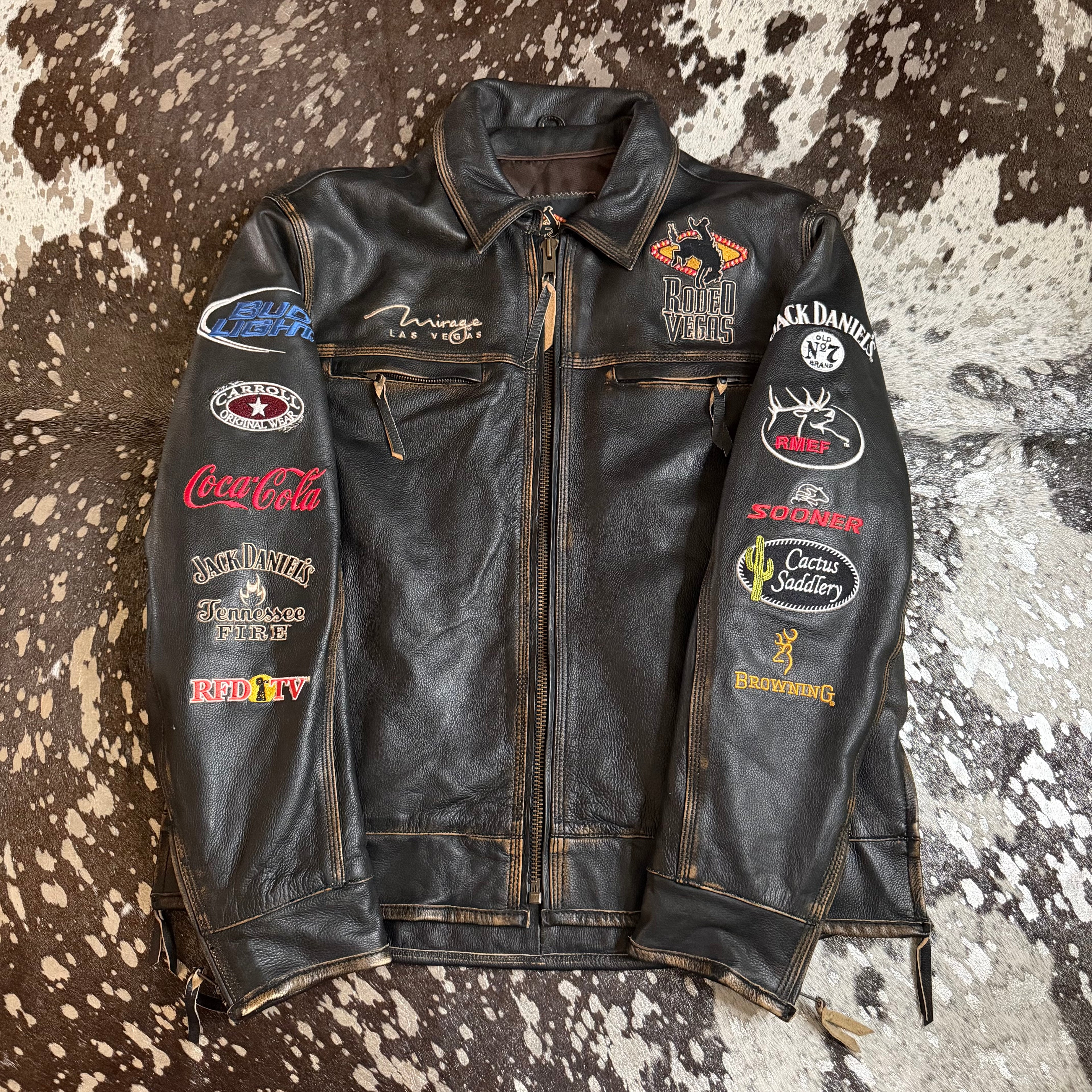XLarge Limited Edition Rodeo Vegas Leather Jacket Dark Brown