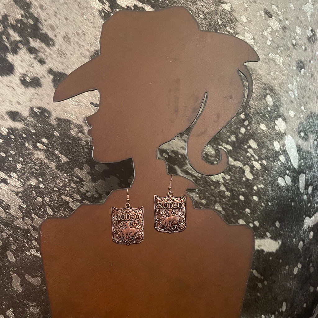 Copper-Tone Rodeo Dangle Earrings