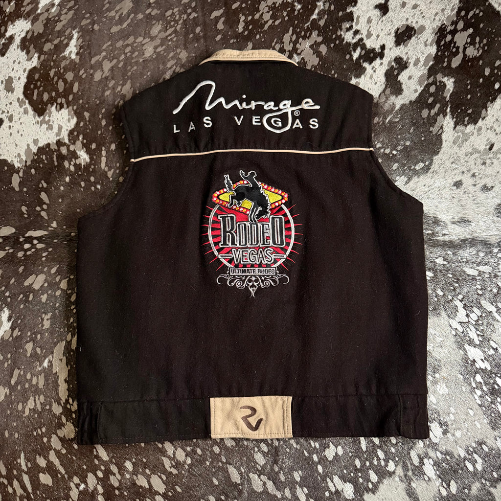 Large Limited Edition Rodeo Vegas Wool & Leather Vest