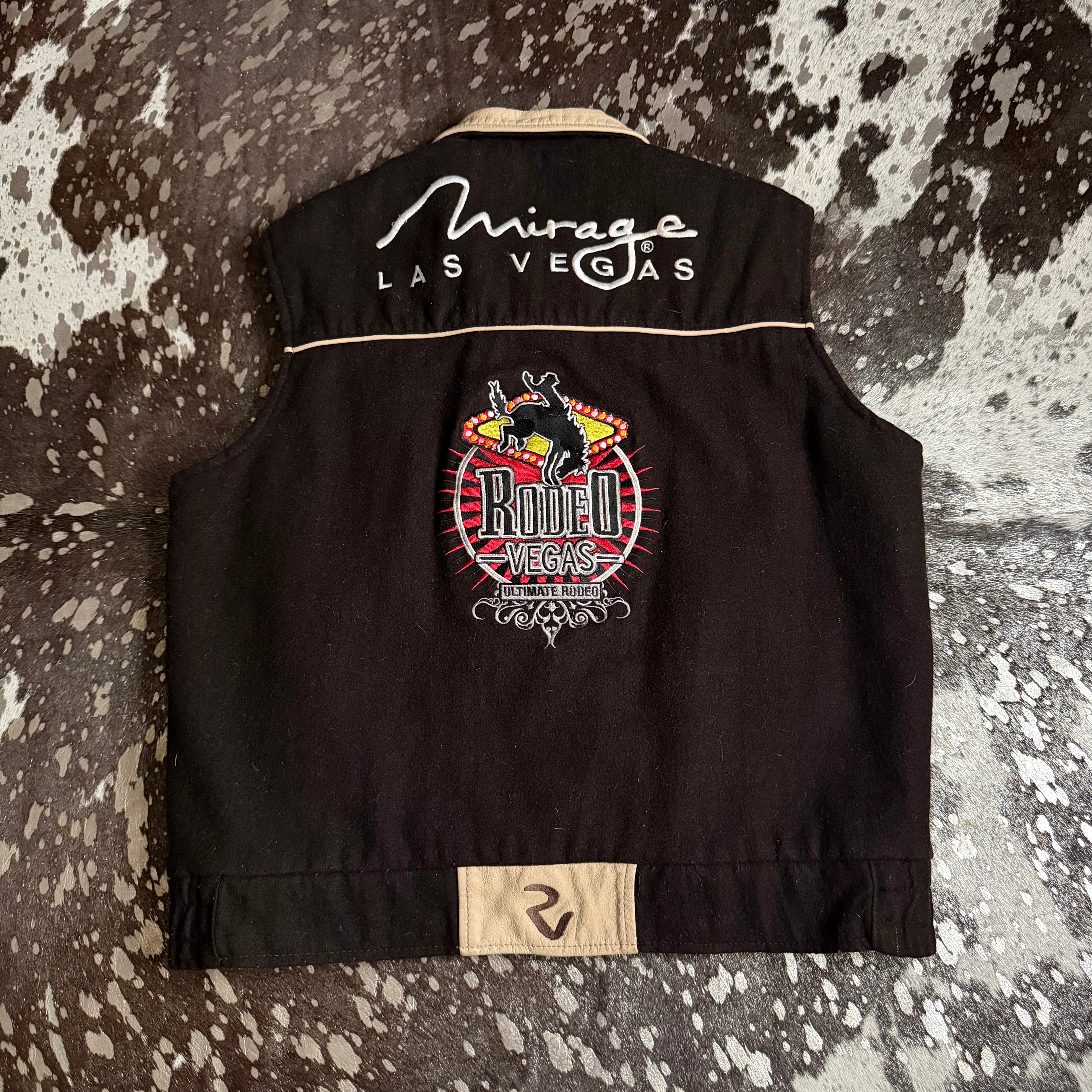 Large Limited Edition Rodeo Vegas Wool & Leather Vest