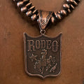 24" Double Copper Navajo Pearl Beads Rodeo Necklace