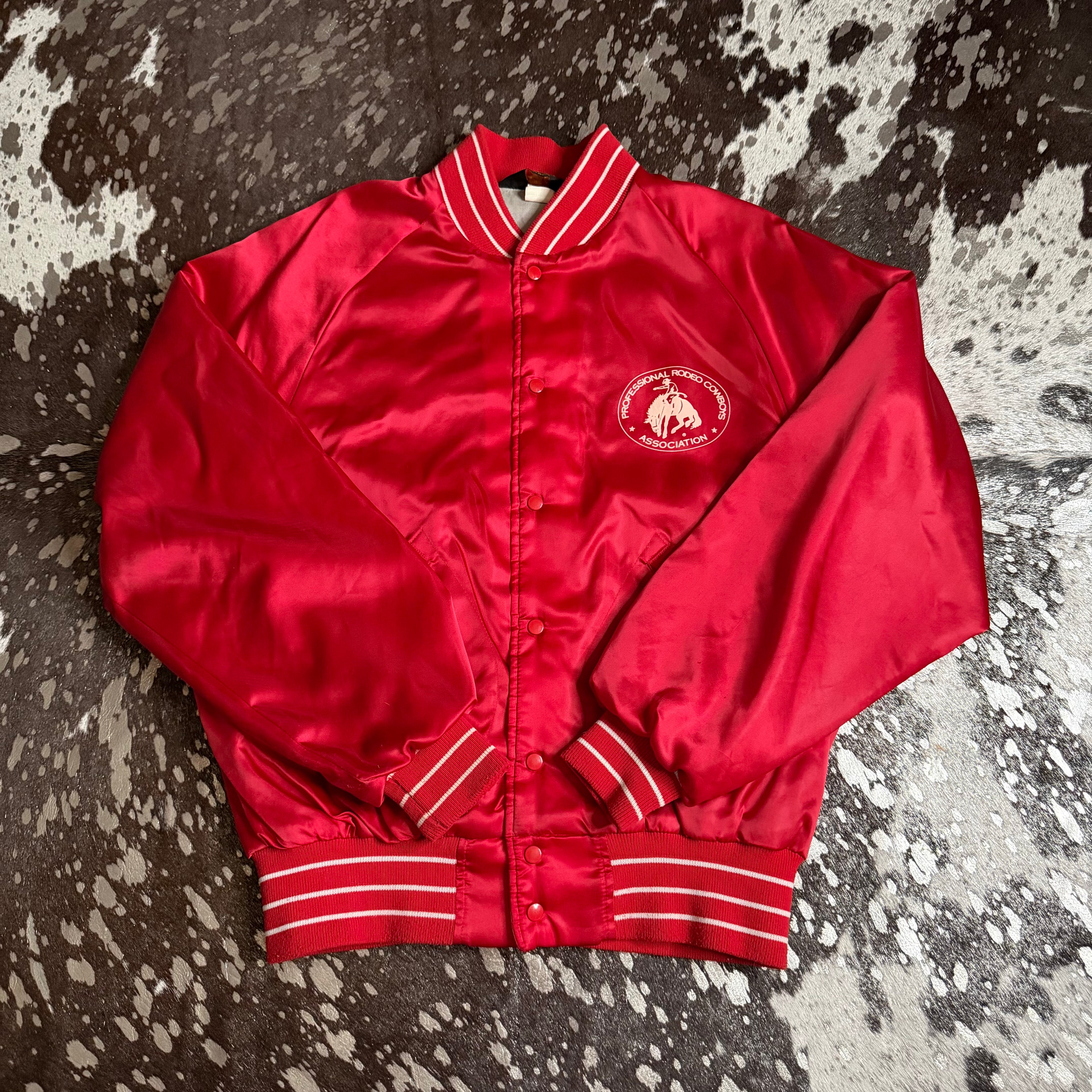 Large Vintage PRCA Red Satin Jacket