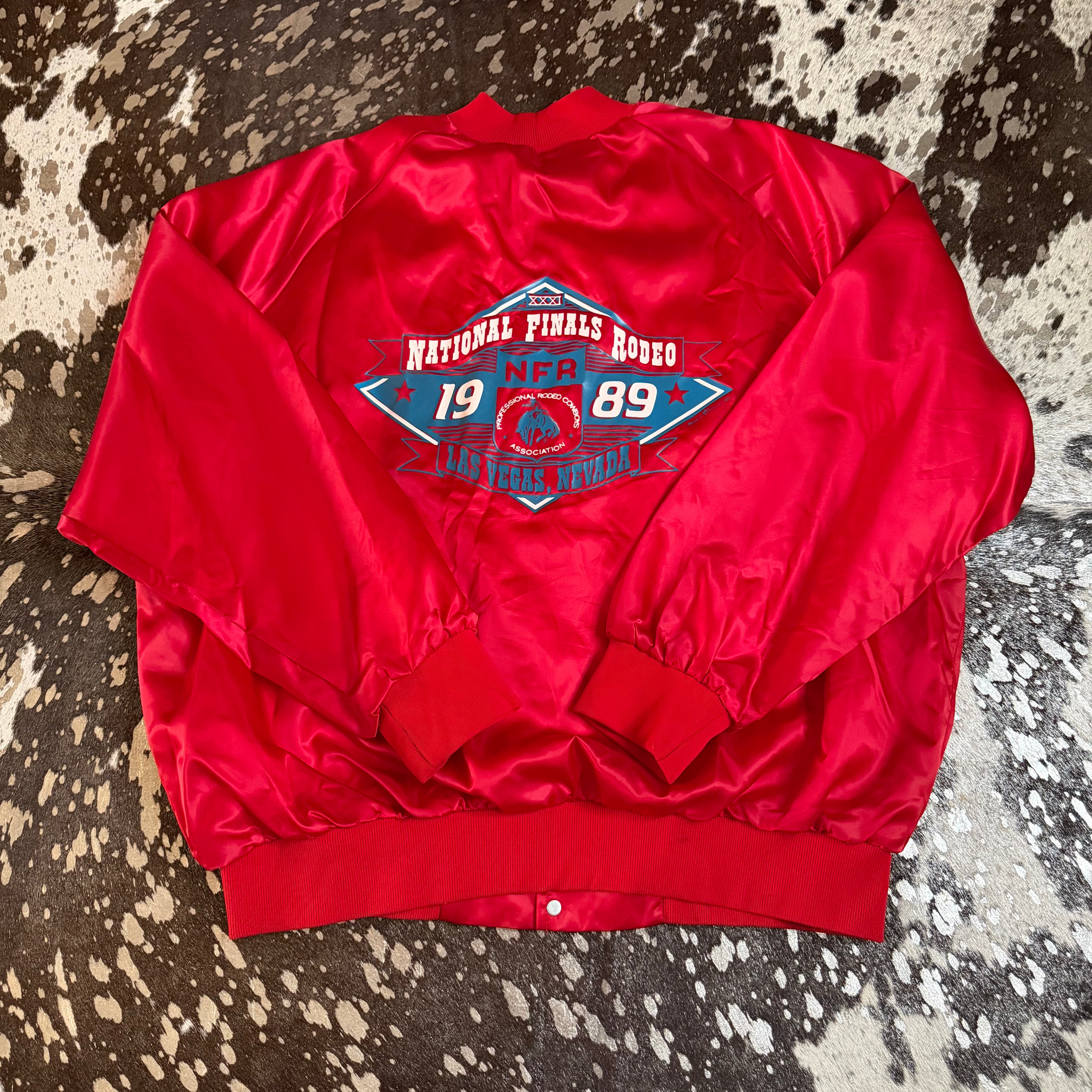 3XLarge Vintage 1989 NFR Red Satin Jacket
