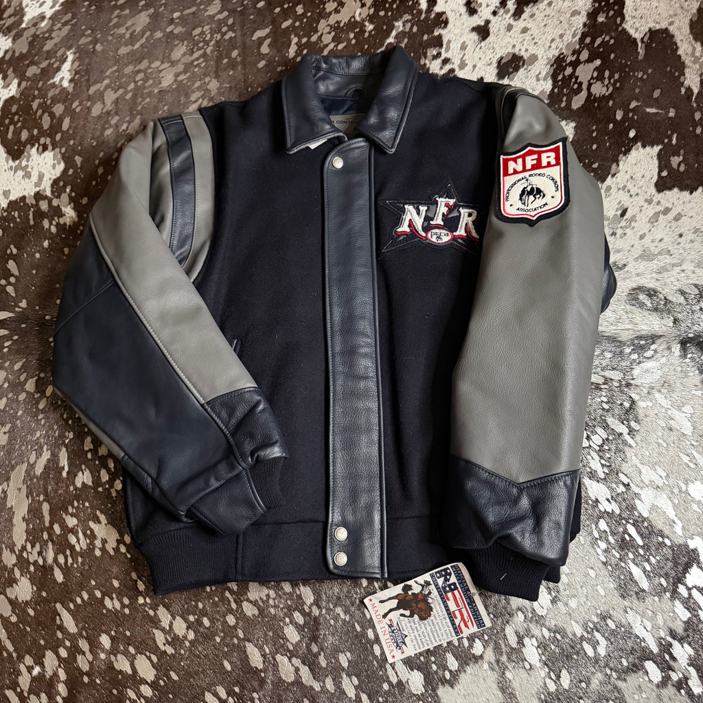 Large Vintage 2000 Wool & Leather NFR Official Contestant Jacket