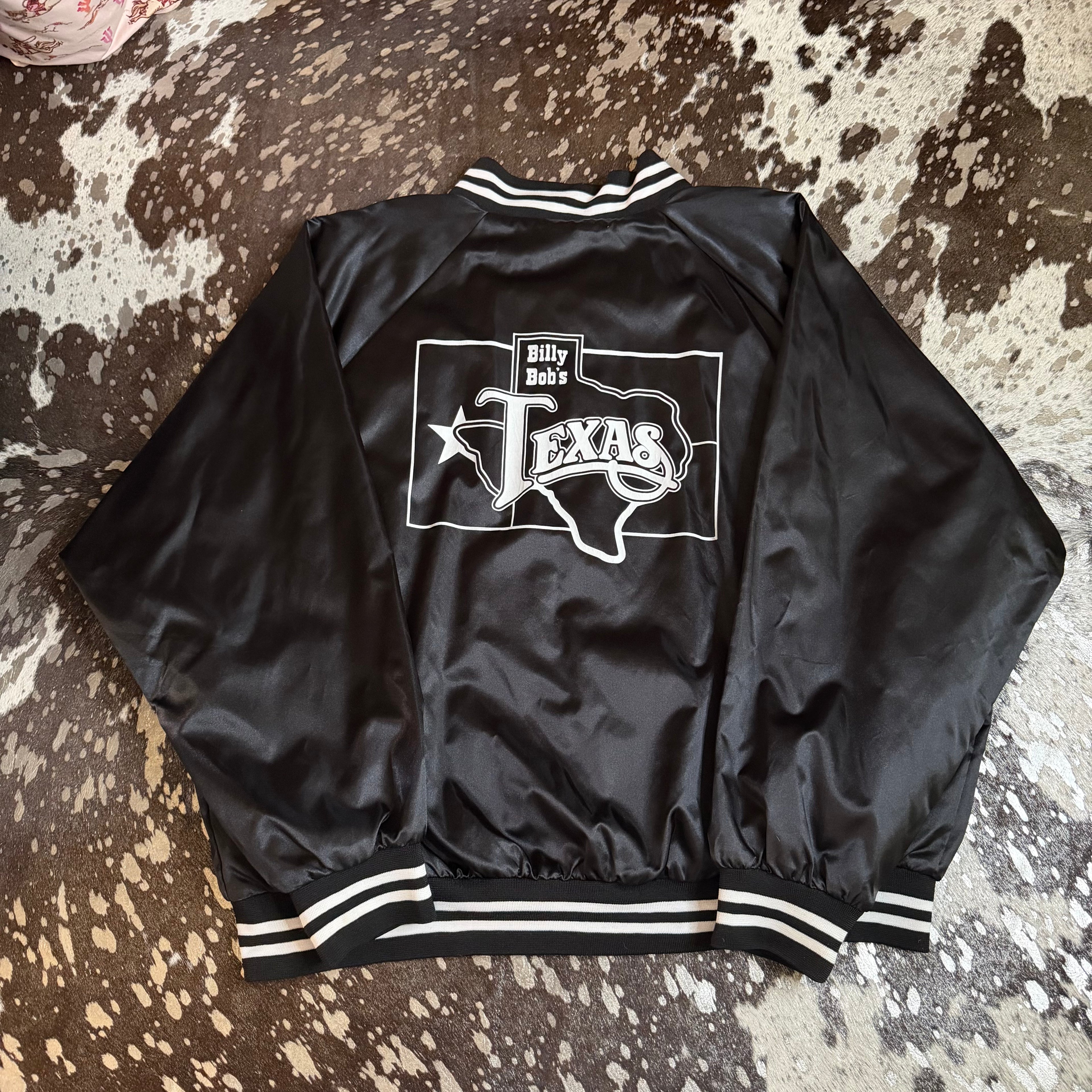 3XLarge Vintage Billy Bob’s Texas Black Satin Jacket